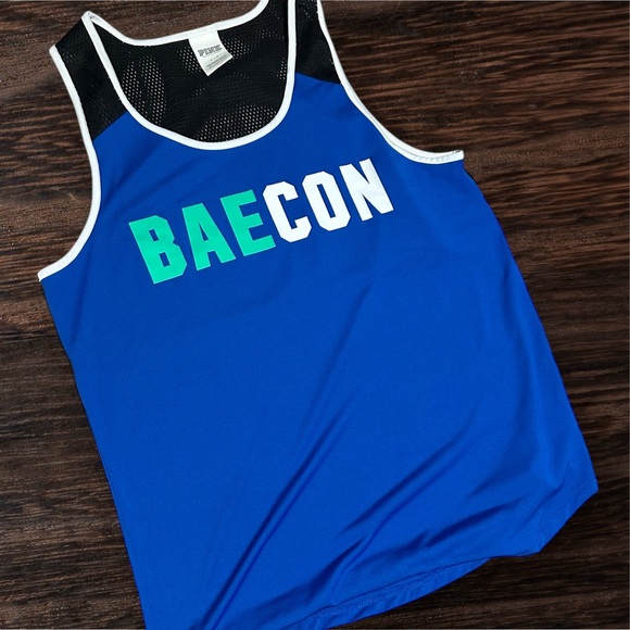 Victoria’s Secret Pink Blue BAECON Tank Top Small - Picture 1 of 7